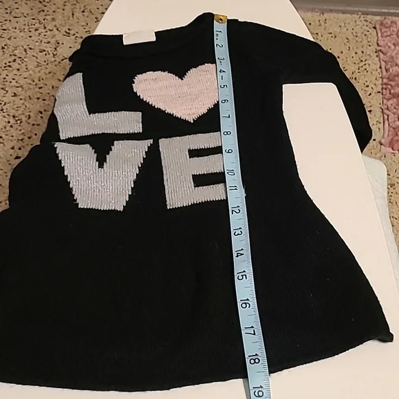 Crazy8 Cute Adorable Heart Love Girls Knitted Black Sweater in sz S 5/6 EUC - Picture 7 of 10